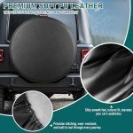 AmFor 26-27 inch Spare Tire Cover, Universal Fit for Jeep, Trailer, RV, SUV, Truck,Tough Tire Wheel Soft Cover Diameter 26" - 27", Camper Wheel, Weatherproof Tire Protectors (Black)