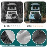 AmFor 26-27 inch Spare Tire Cover, Universal Fit for Jeep, Trailer, RV, SUV, Truck,Tough Tire Wheel Soft Cover Diameter 26" - 27", Camper Wheel, Weatherproof Tire Protectors (Black)