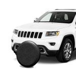 AmFor 26-27 inch Spare Tire Cover, Universal Fit for Jeep, Trailer, RV, SUV, Truck,Tough Tire Wheel Soft Cover Diameter 26" - 27", Camper Wheel, Weatherproof Tire Protectors (Black)