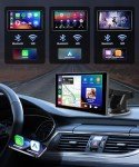 Podofo Wireless Carplay Screen for Car,7inch 1080P HD IPS Touch Screen Portable Car Radio Audio Receivers, Wireless Android Auto Screen 2 Mount/2 Bluetooth/MirrorLink/GPS/Voice Control/AUX/FM Transmit