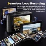 Dash Camera, 4K/1080p Dash Camera Front and Rear, Built-in WiFi, Dash Cam with 64GB SD Card, Full HD 2.0” IPS Screen, for App Control, G-Sensor, Loop Recording, and Parking Mode