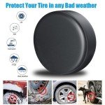 Amooca Spare Tire Cover Thickening PVC Leather Automotive Wheel Cover Universal Fit for SUV Truck Camper Trailer RV JP FJ Waterproof Sun Rain Snow Tire Protector Black 27-29 inch