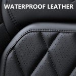 Coverado Car Seat Covers Full Set, Front and Back Seat Covers for Cars, Luxury Faux Leather Waterproof Seat Covers, Black Car Seat Covers, Car Seat Protector Accessories Universal Fit Most Vehicles