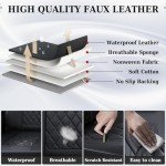 Coverado Car Seat Covers Full Set, Front and Back Seat Covers for Cars, Luxury Faux Leather Waterproof Seat Covers, Black Car Seat Covers, Car Seat Protector Accessories Universal Fit Most Vehicles