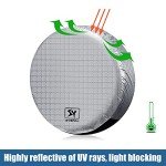 SYERAL RV Tire Covers Set of 4, Waterproof Anti-UV Snow Sun Rain Wheel Tire Protectors Covers for Trailer,Camper,RV,Truck,SUV,27-29inch(M) Silver Aluminum Film