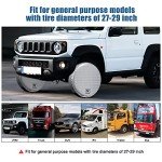 SYERAL RV Tire Covers Set of 4, Waterproof Anti-UV Snow Sun Rain Wheel Tire Protectors Covers for Trailer,Camper,RV,Truck,SUV,27-29inch(M) Silver Aluminum Film