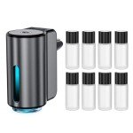 Smart Car Air Freshener, Car Air Freshener Diffuser, Car Diffuser Air Freshener with Three Adjustable Modes, Aromatizante para Carro, Car Diffuser with 8pcs Essential Oil(Black)