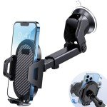 Lusosh Universal Car Phone Holder, Strong Suction Cup Super Stable Phone Mount for Car Fit for iPhone 16 15 14 Pro Max All Smartphones
