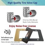 Stainless Steel License Plate Frame- 2 Pack License Plate Holder, with Screws, Chrome Caps, Heavy Duty Rustproof Metal Front Rear Car Tag Cover