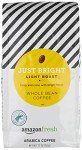 Amazon Fresh Just Bright Whole Bean Coffee, Light Roast, 12 Ounce (Pack of 3)