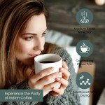 Indian Robusta Premium Whole Coffee Beans, Medium Roast | Smooth & Rich Flavor with Low Acid & High Caffeine | Patio Dried for Gourmet Brewing