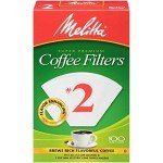 Melitta #2 Cone Coffee Filters, White, 100 Count