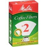 Melitta #2 Cone Coffee Filters, White, 100 Count