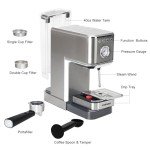 CHULUX Kom-Pro Espresso Machine 20 Bar, Semi Automatic Stainless Steel Coffee Machine for Home Latte Cappuccino Espresso Maker, Powerful Milk Frother Steam Wand
