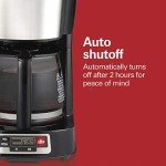 Hamilton Beach 5 Cup Drip Coffee Maker with Easy FrontFill Basket, Compact Design, Programmable Clock, Glass Carafe, Auto Pause and Pour, Black & Stainless Steel (46111)