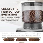 Zulay Kitchen Espresso Grinder - Burr Coffee Grinder Electric - Espresso Bean Grinder & Coffee Bean Grinder - Commercial Coffee Grinder Espresso - Burr Grinder Espresso Coffee Grinder - Black/Silver