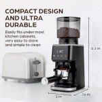 Zulay Kitchen Espresso Grinder - Burr Coffee Grinder Electric - Espresso Bean Grinder & Coffee Bean Grinder - Commercial Coffee Grinder Espresso - Burr Grinder Espresso Coffee Grinder - Black/Silver