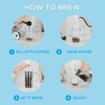 GROSCHE MADRID French Press - Premium Coffee and Tea Maker - 0.35L - 11.8oz - Borosilicate Glass Beaker - Dual Filter System For Rich Brew - Versatile Brewing | Stainless Steel Filter