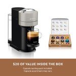 Nespresso Vertuo Next Coffee and Espresso Maker by Breville, with Aeroccino Milk Frother, Light Grey