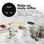 Hamilton Beach 12 Cup Programmable Front-Fill Drip Coffee Maker with Glass Carafe, Auto Shutoff, 3 Brew Options, Black with Stainless & Chrome Accents (46321)