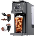 SHARDOR K Cup Coffee Maker With Bold Setting, Single Serve Hot & Iced Coffee Maker for K-Cup and Grounds, 52oz Removable Water Tank, 6 to14oz Brew Sizes, Pod Coffee Machine With Reusable Filter, Gray