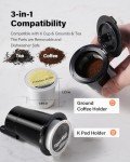 SHARDOR K Cup Coffee Maker With Bold Setting, Single Serve Hot & Iced Coffee Maker for K-Cup and Grounds, 52oz Removable Water Tank, 6 to14oz Brew Sizes, Pod Coffee Machine With Reusable Filter, Gray