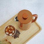 Highwin 8-Cup Double Wall Insulated Stainless Steel French Coffee Press, 32-Ounce Durable Coffee Tea Maker with Stainless Steel Plunger, Copper