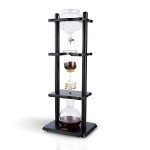 Yama Cold Brew Maker I Ice Coffee Machine With Slow Drip Technology I Makes 6-8 cups (32oz), Large Capacity Cold Brew Coffee Tower, Black Wood Straight Frame