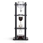 Yama Cold Brew Maker I Ice Coffee Machine With Slow Drip Technology I Makes 6-8 cups (32oz), Large Capacity Cold Brew Coffee Tower, Black Wood Straight Frame