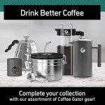 Coffee Gator French Press Coffee Maker - 34oz Thermal Insulated Brewer Plus Travel Jar - Large Capacity, Double Wall Stainless Steel - Orange