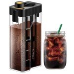 MAVO Cold Brew Coffee Maker, Iced Coffee Maker and Tea Brewer, 34 oz BPA Free Tritan Pitcher, 100% Leak-Proof, Compact, Durable, Easy to Clean Reusable Mesh Filter, Black