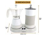 FUOCCI Espresso Maker With Milk Frother 3 To 5 Cups Italian Coffee Maker Electric Moka Pot And Frother For Cappuccino, Mocha, Latte Macchiato Cuban Coffee Maker Electric Cafeteras Electricas Modernas