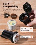 SHARDOR Hot & Iced Coffee Maker With Bold Setting,Single Serve Coffee Maker For K Cup And Grounds，52 Oz Removable Water Tank,6-14 Oz Brew Sizes,One Cup Kcup Coffee Machine With Reusable Filter, Black