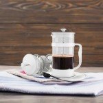 Utopia Kitchen 51 Ounce 1.5 Liter French Press Coffee Maker, Tea Maker, Travel Coffee Presses, Heat Resistant Thickened Borosilicate Coffee Pot for Camping Travel Gifts, White Pack of 1