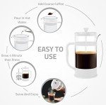 Utopia Kitchen 51 Ounce 1.5 Liter French Press Coffee Maker, Tea Maker, Travel Coffee Presses, Heat Resistant Thickened Borosilicate Coffee Pot for Camping Travel Gifts, White Pack of 1