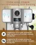 Frossvt Espresso Machine 20 Bar, Milk Frother Steam Wand, 60oz (1.8 Liters) Water Tank, 1350W for Home Barista Espresso Latte Macchiato and Cappuccino Maker