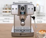 Frossvt Espresso Machine 20 Bar, Milk Frother Steam Wand, 60oz (1.8 Liters) Water Tank, 1350W for Home Barista Espresso Latte Macchiato and Cappuccino Maker