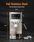 SHARDOR Espresso Machine 20 Bar, Professional Espresso Maker with Milk Frother Steam Wand and Touchscreen, Expresso Coffee Machines with Adjustable Temperature,for Cappuccino, Latte