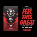 Death Wish Coffee Dark Roast Grounds -16 Oz, 2 Packs of Bold & Intense Blend of Arabica & Robusta Beans - USDA Organic Ground Coffee - Pack of 2