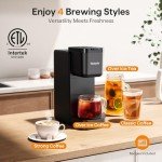 Tastyle Single Serve Coffee Maker for K Cup, Ground and Tea Leaves, Hot and Iced Coffee Machines with Bold Setting, 6 to 16 Oz Brew Sizes, Compact for Small Spaces, Black (2.0 Version)