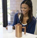 MIRA 20 oz Insulated French Press - Stainless Steel Coffee & Tea Maker - Double Wall Temperature Control Brewer, Pearl Blue