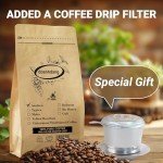 doanhdang - 17 Oz Premium Arabica Whole Bean Coffee, 100% Arabica Medium Roast, Rich Flavor for Espresso and Brew, Origin from Vietnam, Whole Med Roast Beans, Pack of 1, Phin Filter Included