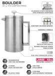 COLETTI Boulder Camping French Press (An American Press) - Large Insulated French Press Coffee Maker – 42 oz