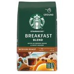 Starbucks Ground Coffee, Medium Roast Coffee, Breakfast Blend, 100% Arabica, 1 bag (18 oz)