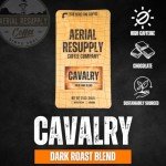 Aerial Resupply Coffee - Cavalry Bold Dark Roast Whole Coffee Beans, Hand-Roasted High Caffeine Kick with Colombian Supremo and Vietnamese Robusta beans - 12 oz Bag