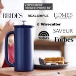 ESPRO P7 French Press Coffee Maker - Double-Walled Stainless Steel Insulated with Micro-Filter, 32 Ounces, Aegean Blue