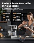 AIRMSEN Espresso and Cappuccino Machine - 20 Bar Dual Boiler Latte Machines with Automatic Milk Frother - 3 in 1 Coffee Maker with LED Touch Control - Stainless Steel, Silver