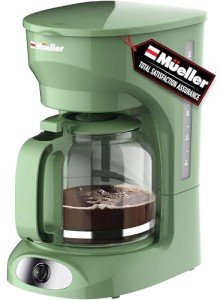 MÜELLERHOME 12-Cup Drip Sage Green Coffee Maker, Borosilicate Carafe, Auto-Off, Reusable Filter, Anti-Drip, Keep-Warm Function, Clear Water Level Window, Green Kitchen Accessories & Décor