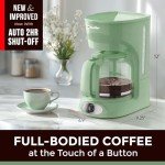 MÜELLERHOME 12-Cup Drip Sage Green Coffee Maker, Borosilicate Carafe, Auto-Off, Reusable Filter, Anti-Drip, Keep-Warm Function, Clear Water Level Window, Green Kitchen Accessories & Décor