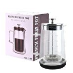 TheJze Glass French Press Coffee machine, 22 oz /650 ml glass French press, 304 stainless steel filter, easy to clean, durable and stylish design, coffee lovers' choice